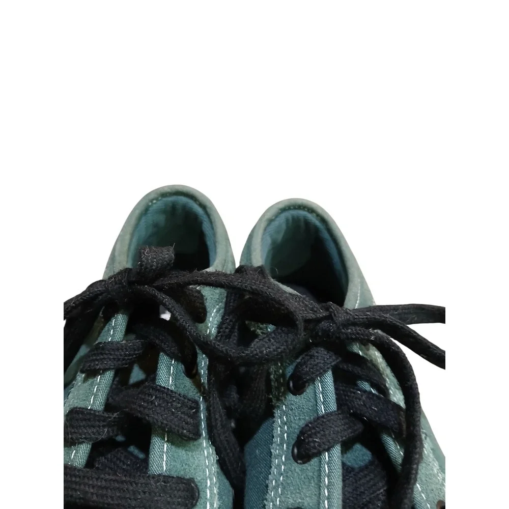 Vans Youth 13.5 Pro Skate Shoes Green Suede Canvas Gum Sole Low Top Sneakers